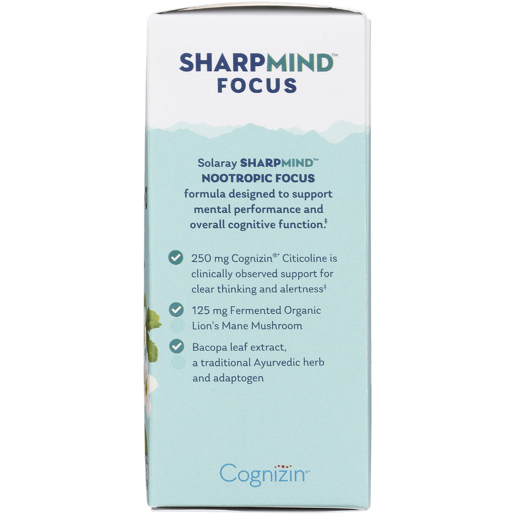 SLR490 | SharpMind Focus infographic: Nootropic Focus with Cognizin citicoline, lion's mane, and bacopa - Thumbnail