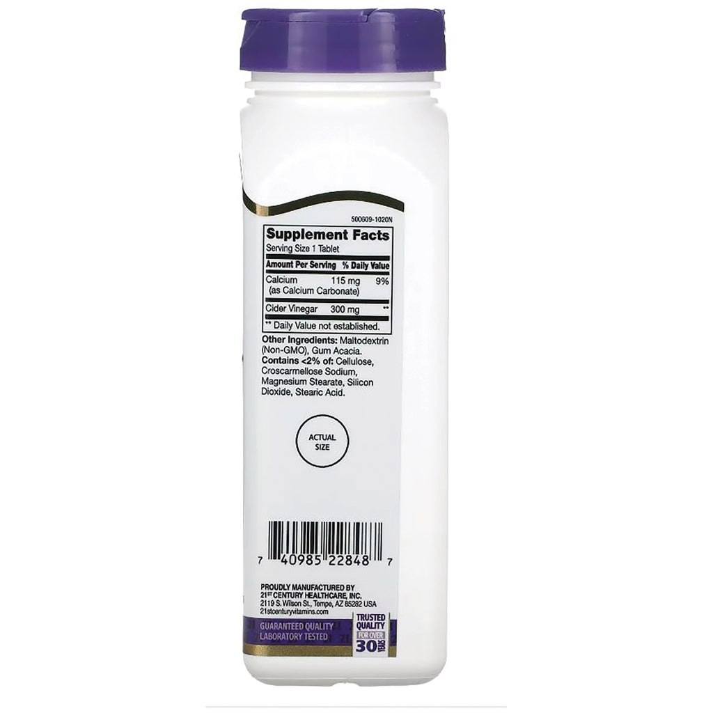 CNT010 | Back of white supplement bottle with purple cap showing Supplement Facts panel, ingredients list, actual size circle, and barcode - Thumbnail