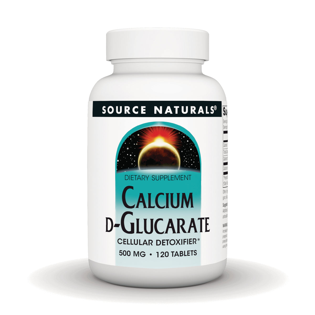 SN459 | Source Naturals Calcium D-Glucarate dietary supplement, 500 mg, 120 tablets
