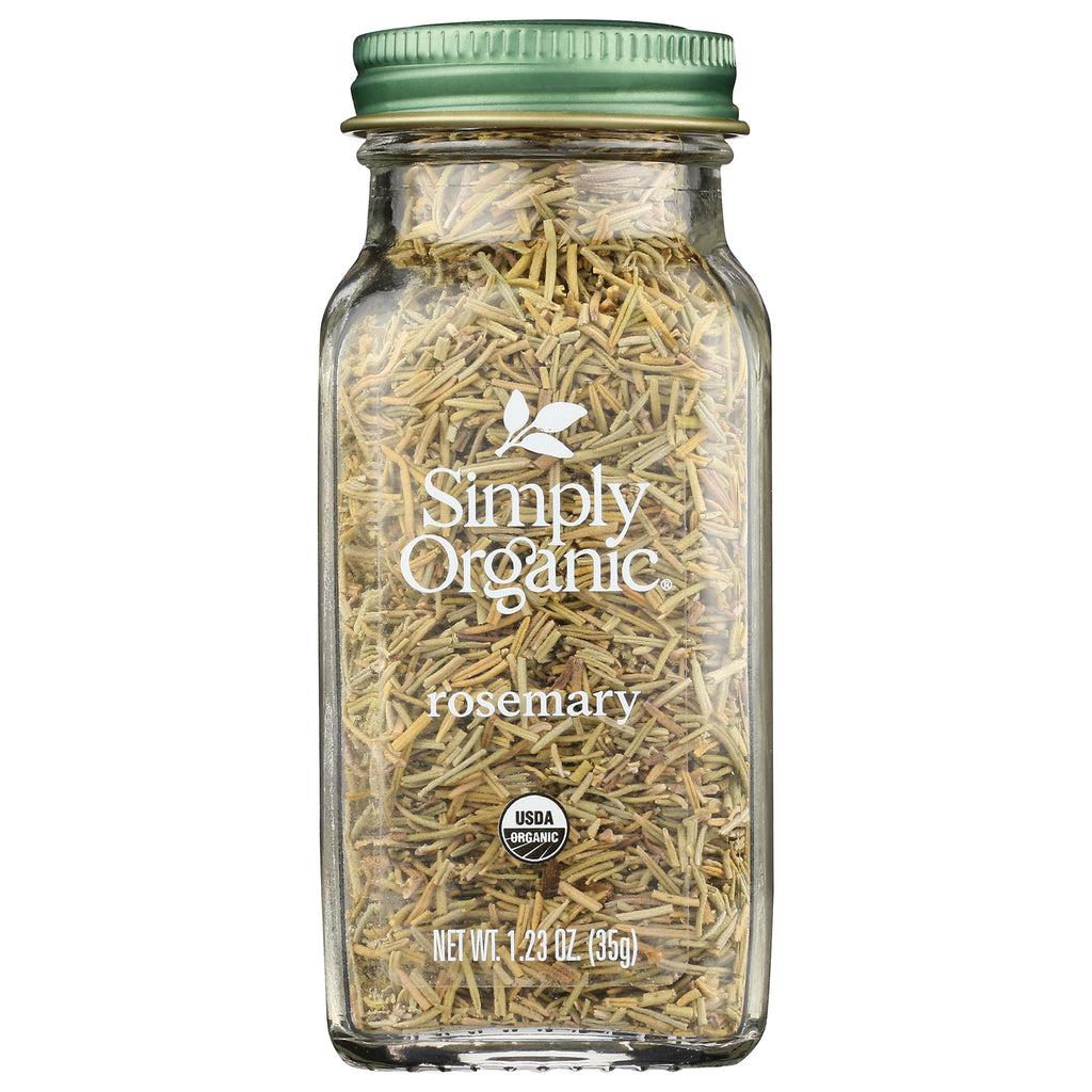SMP032 | Simply Organic rosemary in glass spice jar with green lid and visible USDA Organic seal - Thumbnail