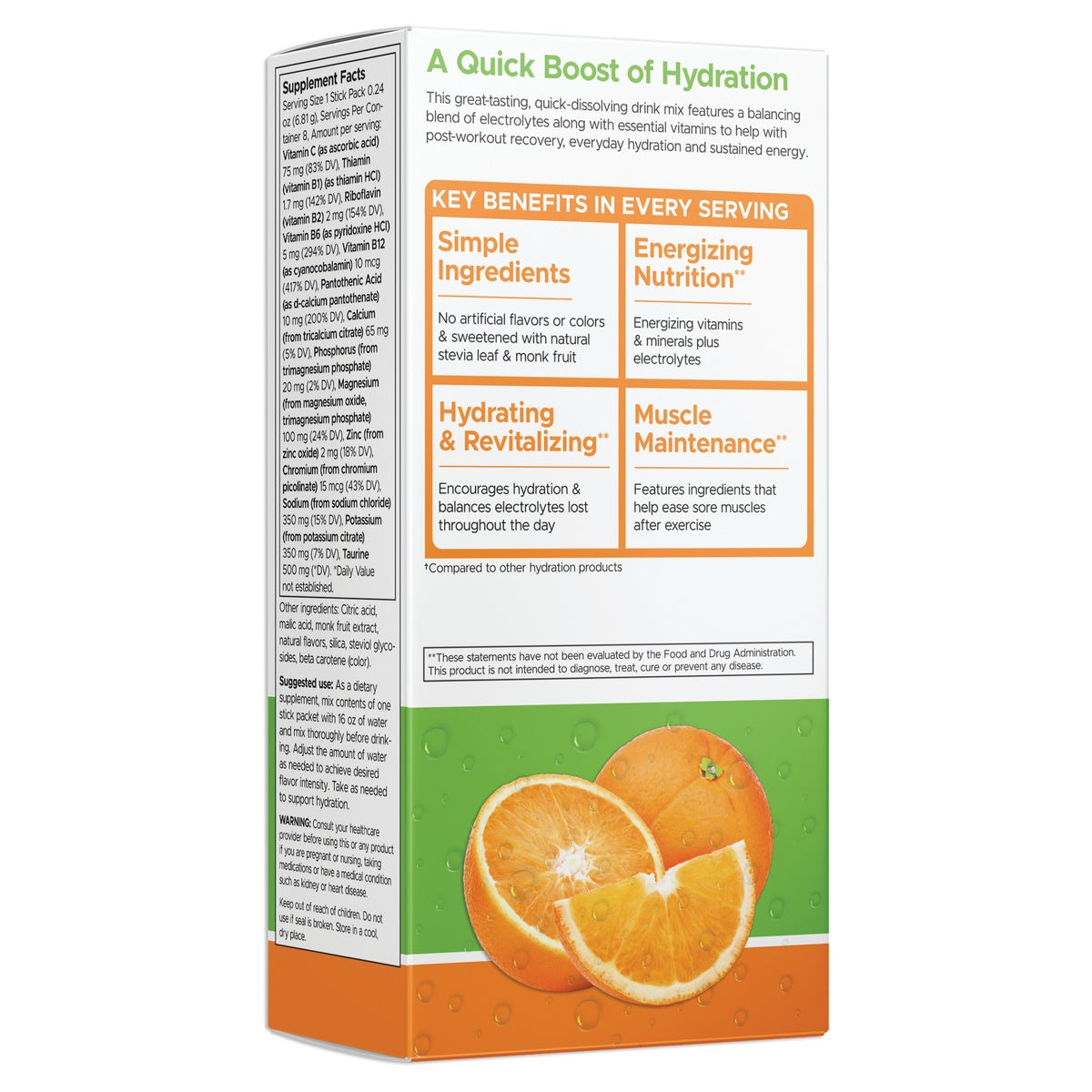 SW1941 | Back label with supplement facts and serving information