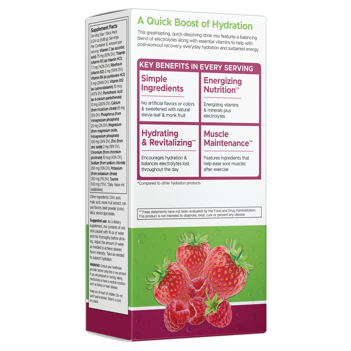 SW1943 | Back label with supplement facts and serving information