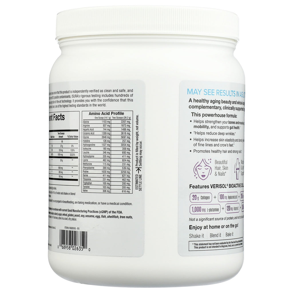 NFC205 | Supplement jar showing product side label with nutrition facts, amino acid profile, and benefits - Thumbnail