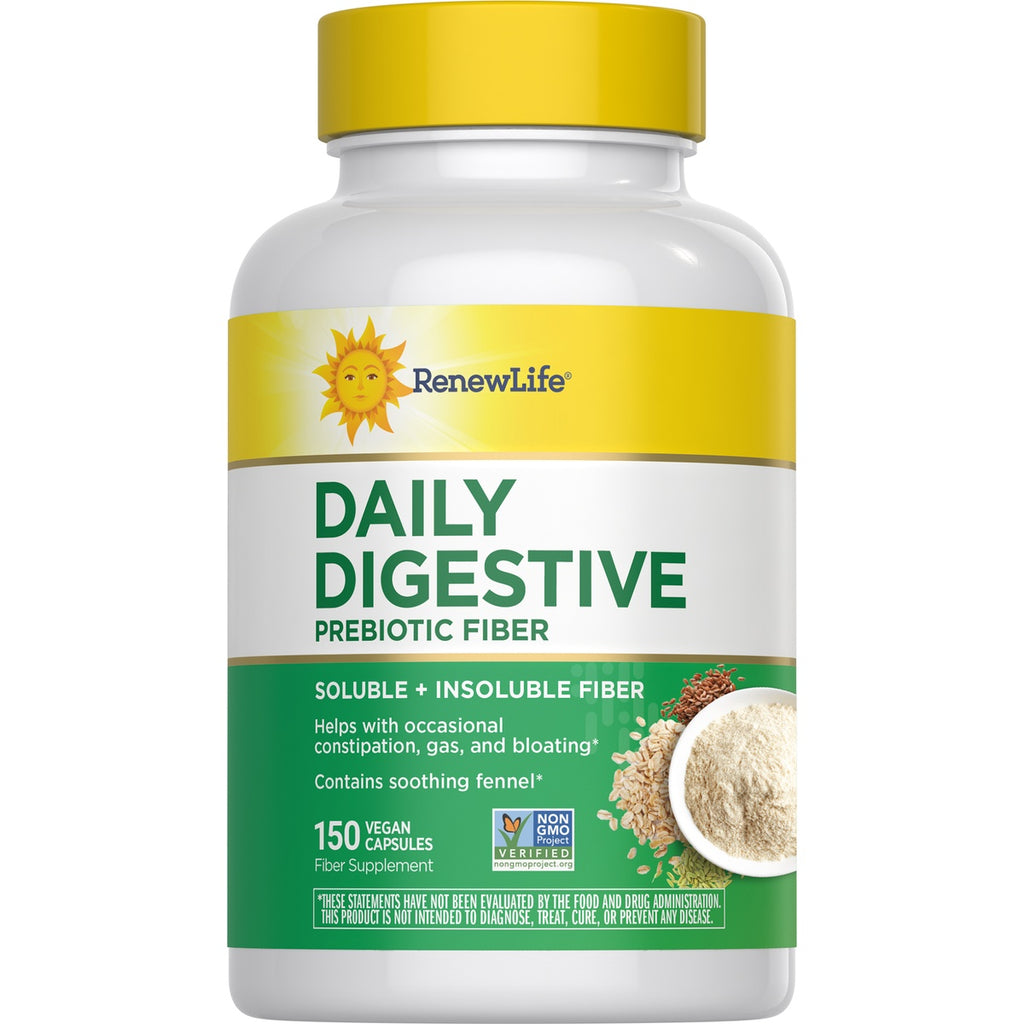 RNL244 | RenewLife Daily Digestive prebiotic fiber supplement bottle front view - Thumbnail