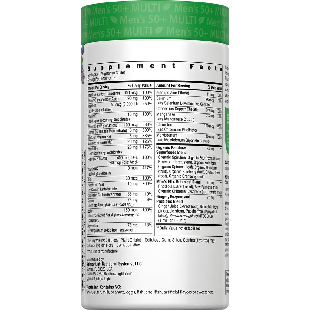 RBL164 | back label showing Supplement Facts and ingredient panel on white bottle with green cap - Thumbnail