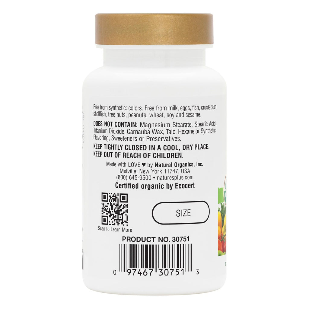 NTP357 | Back label of a supplement bottle with ingredient warnings, storage instructions, QR code, and barcode - Thumbnail
