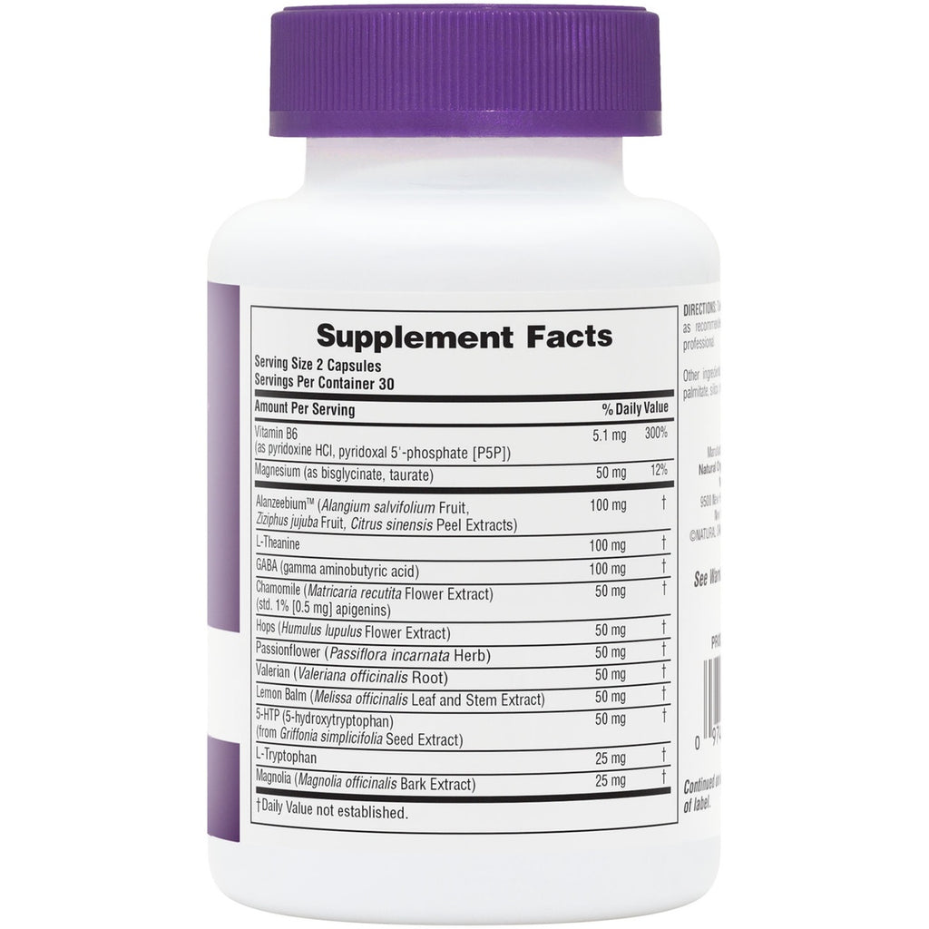 NTP354 | Supplement Facts label on a white bottle with purple cap showing capsule ingredients and dosage - Thumbnail