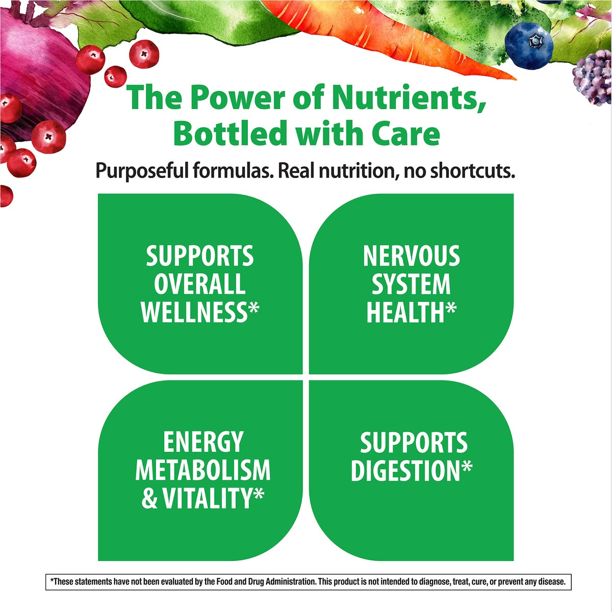 RBL163 | Back panel of Rainbow Light Women's One 50+ Daily Multivitamin with product claims and certifications