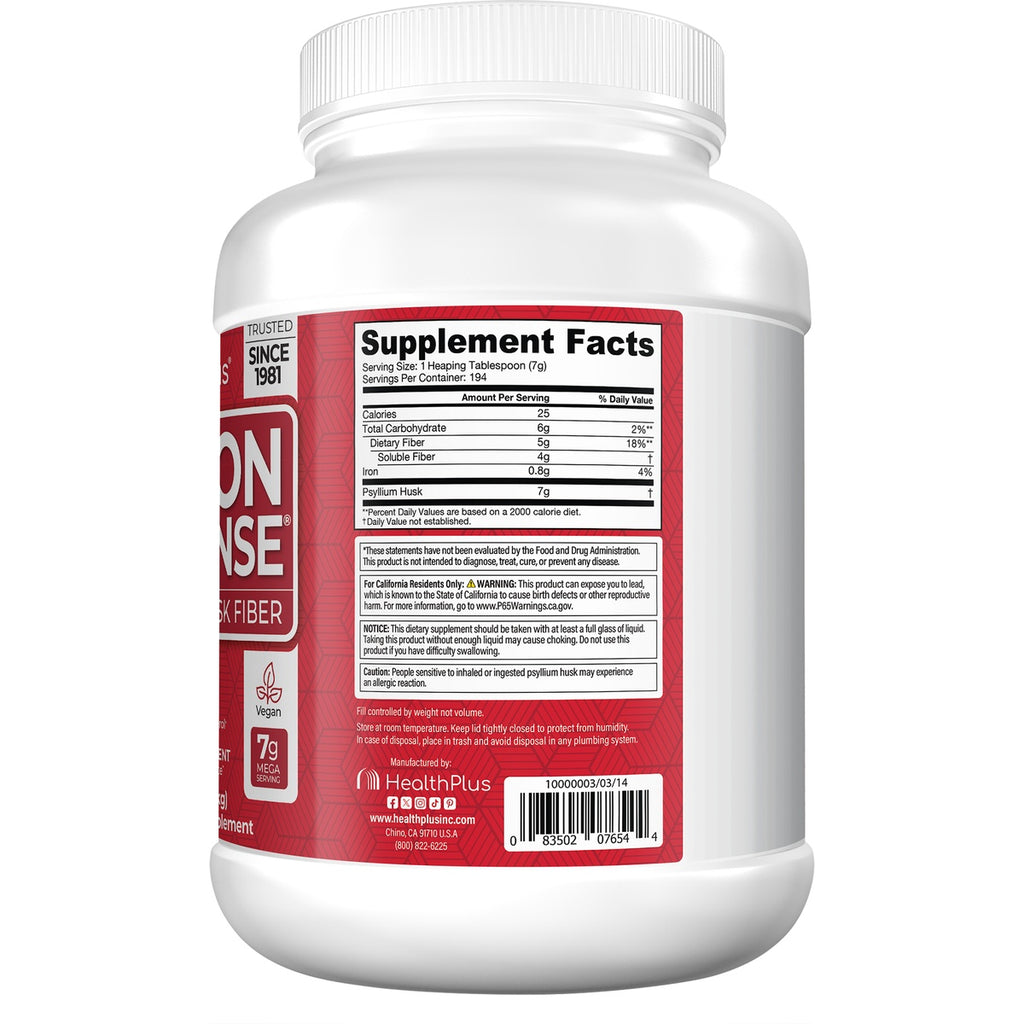 HP009 | back of white jar with red label showing Supplement Facts panel, ingredient table and barcode - Thumbnail
