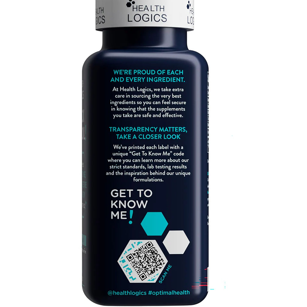 HLG005 | Health Logics bottle back label with transparency message and QR code - Thumbnail