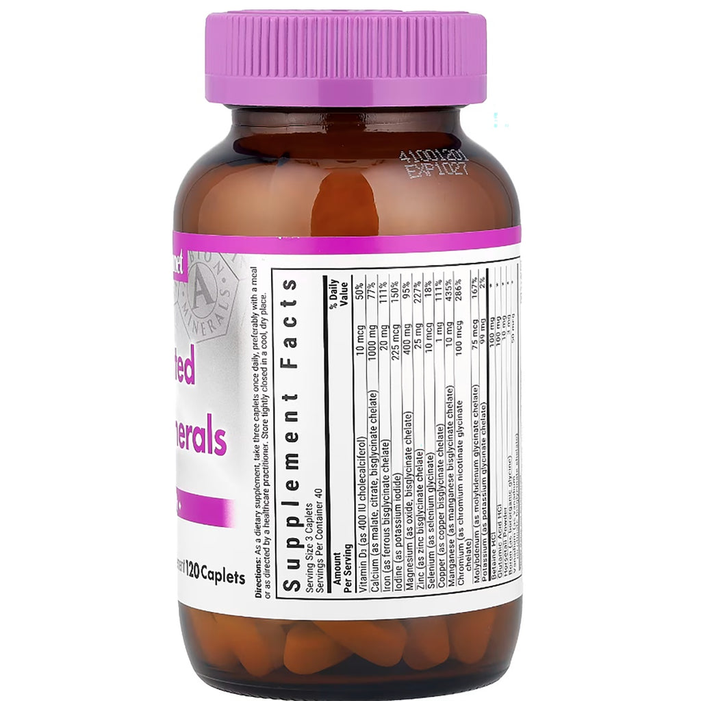 BLU080 | back label showing Supplement Facts panel and serving info on amber bottle with purple cap - Thumbnail