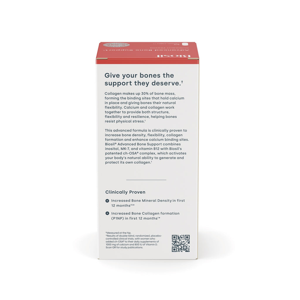 NFC170 | Back panel of Biosil Advanced Bone Support box with clinically proven claims and QR code - Thumbnail