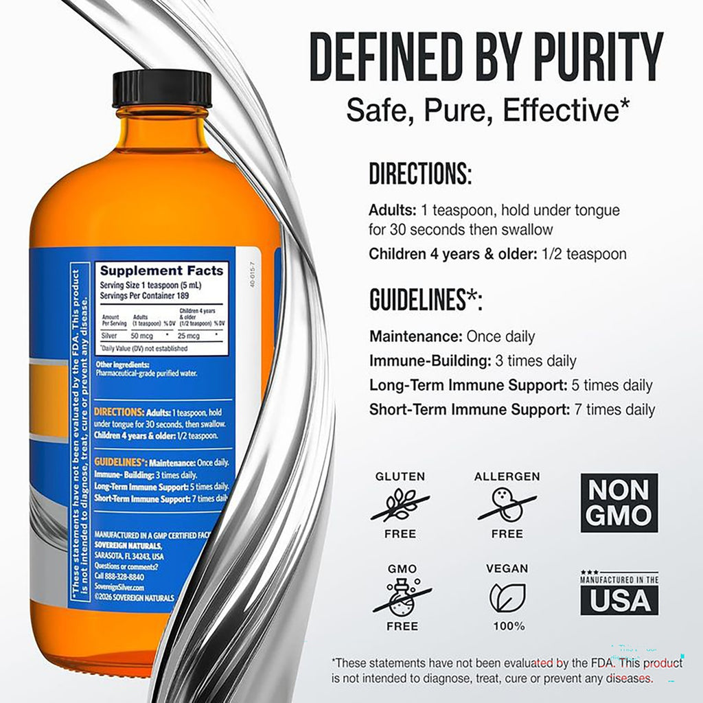 SSL010 | Supplement bottle infographic with purity claims, directions, guidelines, and non-GMO icons - Thumbnail