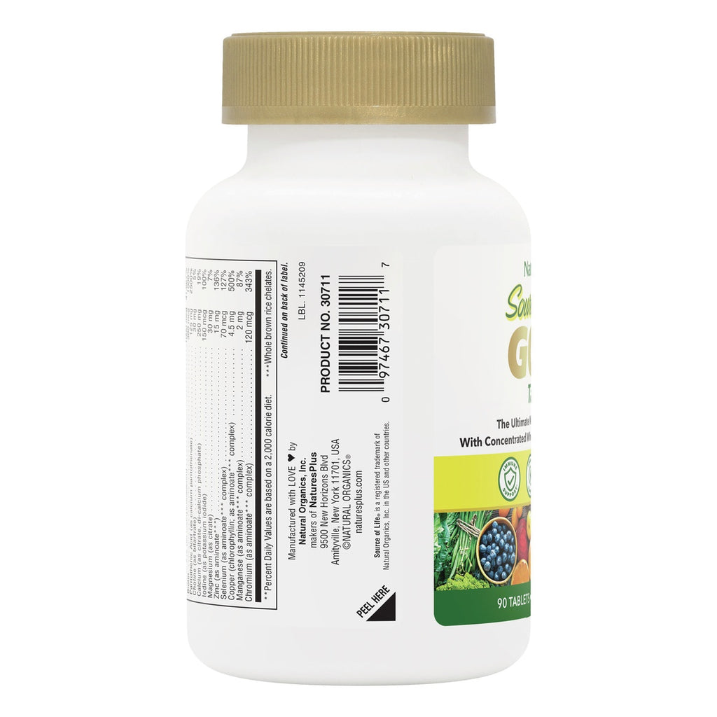 NTP202 | Back of white supplement bottle with gold cap showing supplement facts panel and barcode - Thumbnail