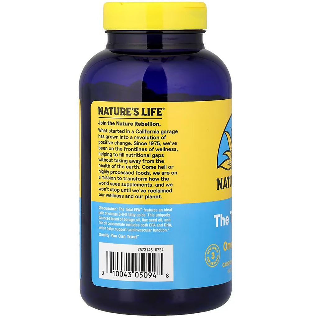 HS029 | back label showing Supplement Facts, directions, warning and nutrition panel on blue softgel bottle - Thumbnail