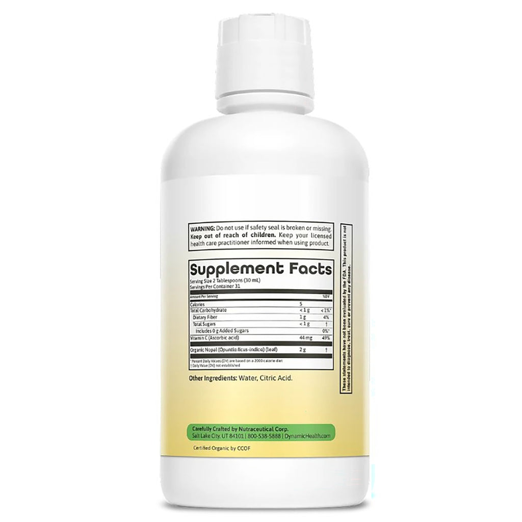 DYH027 | Back of supplement bottle showing Supplement Facts, warning text, ingredients, and Dynamic Health branding - Thumbnail