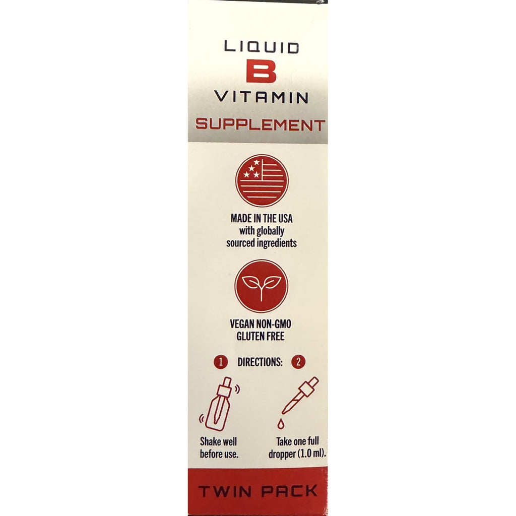 SUB001 | Liquid B vitamin supplement box with made in the USA, vegan, non-GMO, and gluten-free claims - Thumbnail