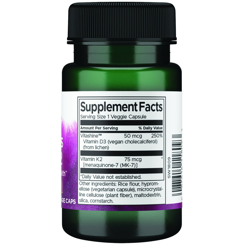 SW1809 | Back label showing Supplement Facts and ingredients; Serving Size 1 Vegan Capsule - Thumbnail