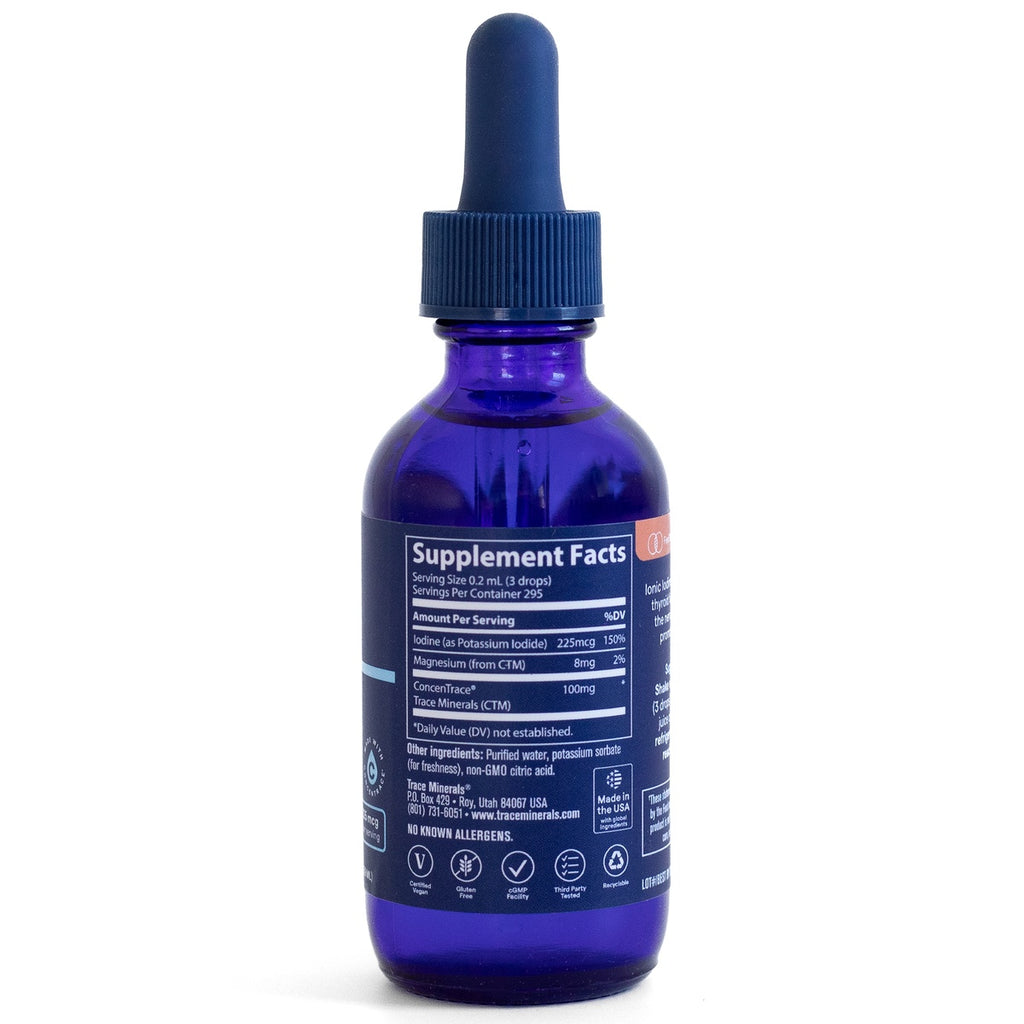TM083 | Back of blue dropper bottle showing Supplement Facts panel and ingredients - Thumbnail