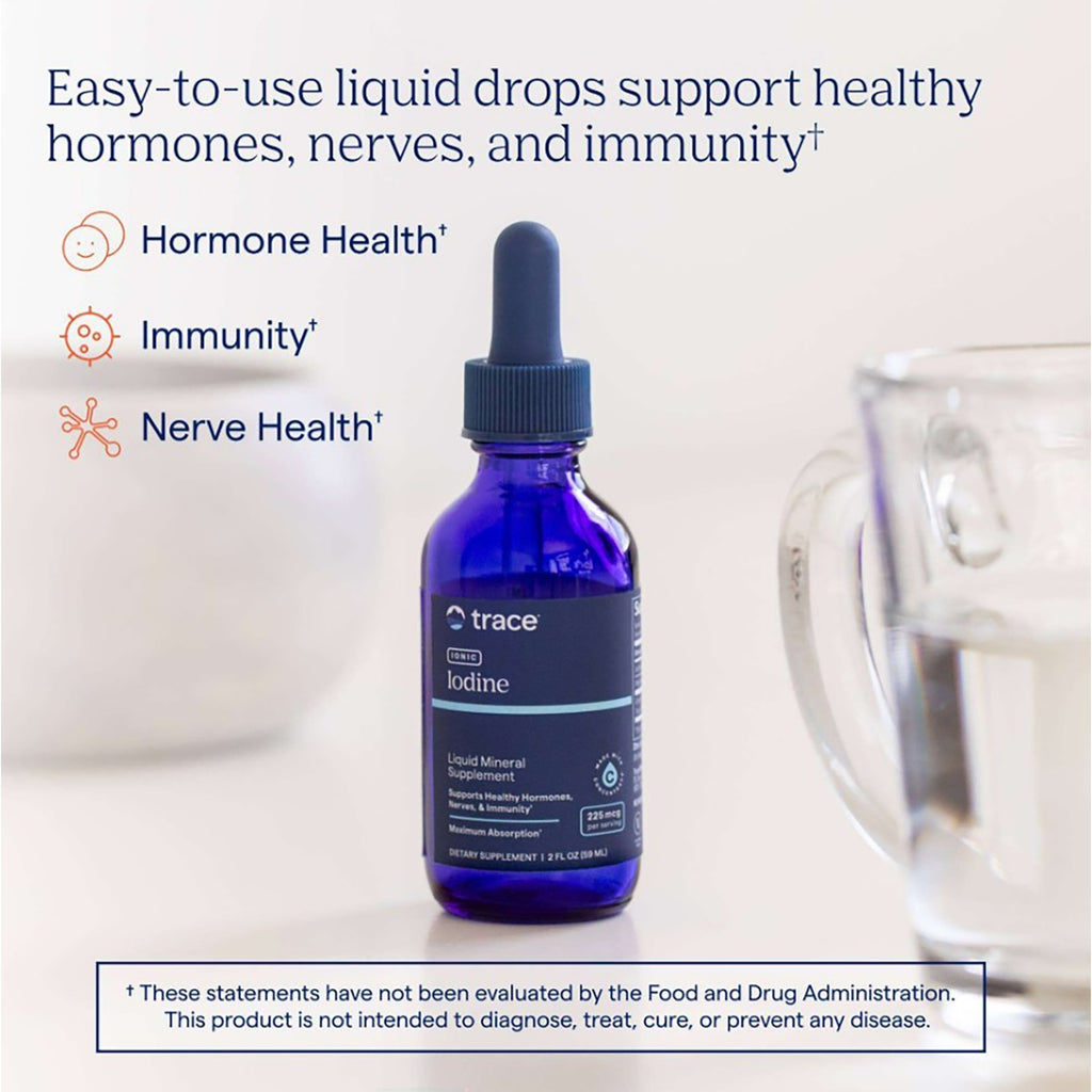 TM083 | Trace Iodine liquid drops bottle with Hormone Health, Immunity, and Nerve Health claims - Thumbnail