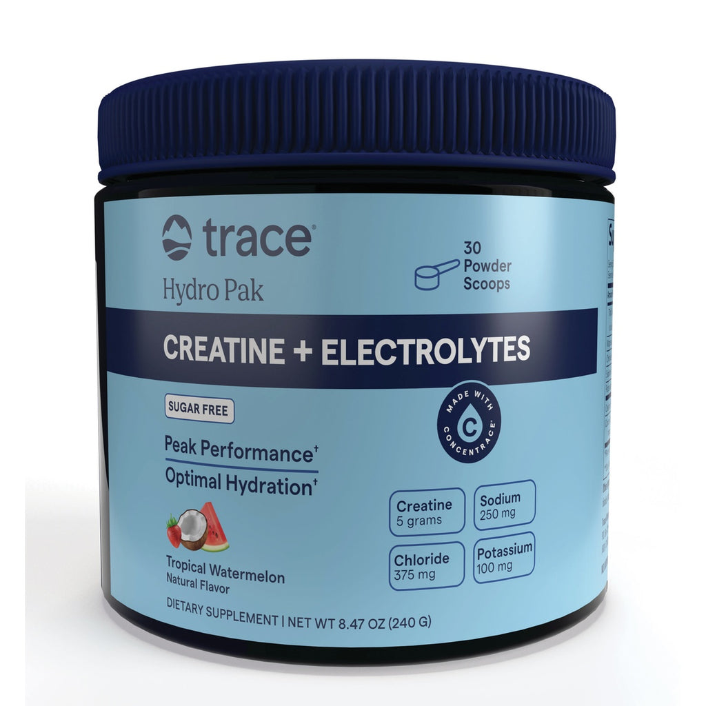 TM175 | Trace Hydro Pak Creatine + Electrolytes Tropical Watermelon powder supplement jar - Thumbnail