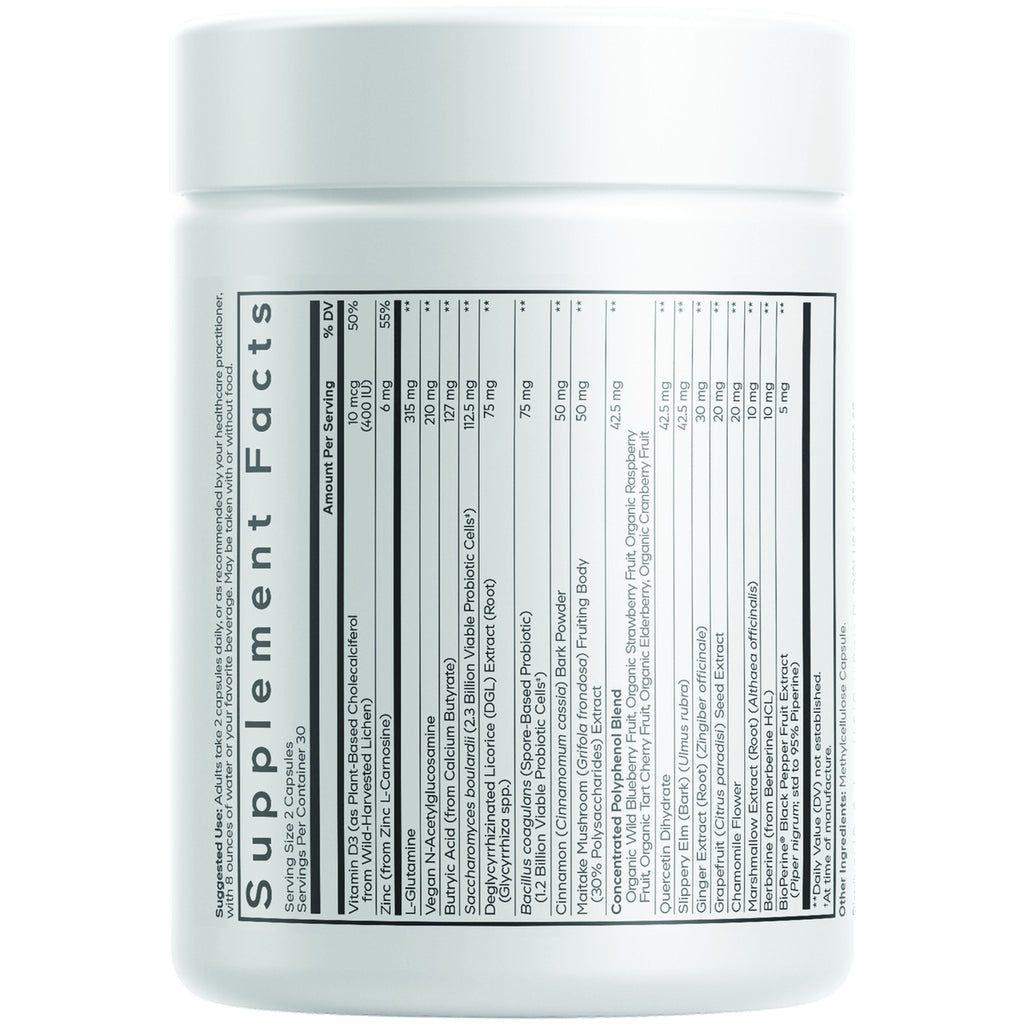 CDG074 | Supplement Facts panel for a white capsule bottle with ingredients and dosage information - Thumbnail