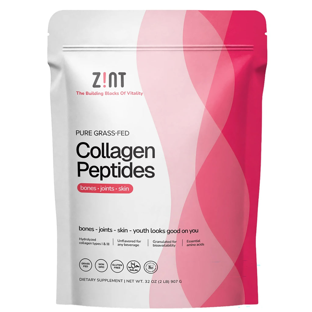 ZIN001 | Zint Collagen Peptides, pure grass-fed, dietary supplement pouch, 32 oz - Thumbnail