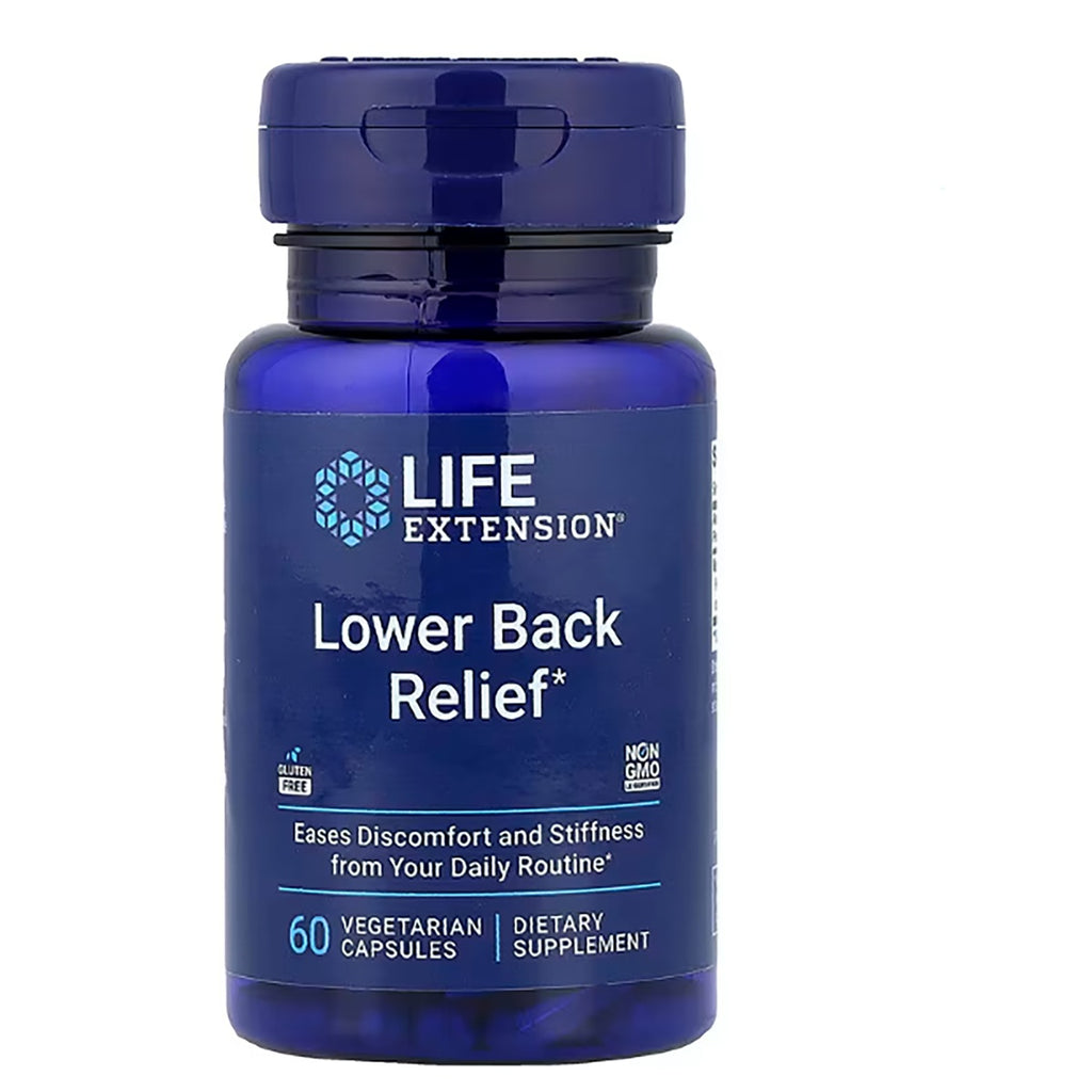 LE595 | Life Extension Lower Back Relief supplement bottle, 60 vegetarian capsules - Thumbnail