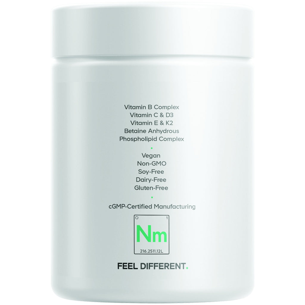 CDG084 | White supplement jar with Vitamin B Complex, Vitamin C & D3, vegan, non-GMO, soy-free, dairy-free, gluten-free label - Thumbnail
