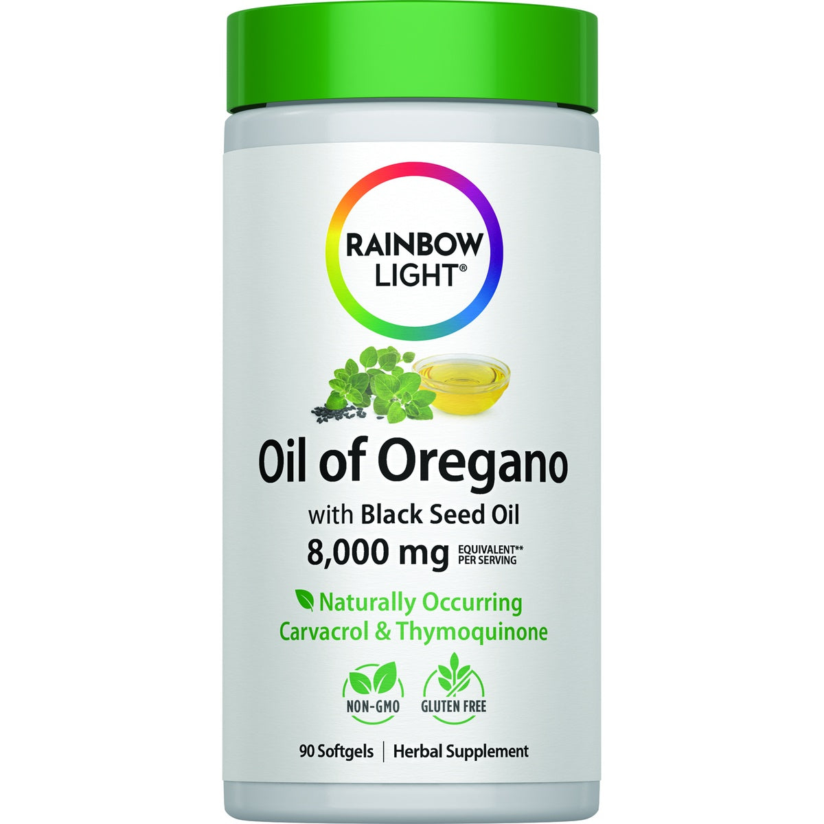 RBL180 | Rainbow Light Oil of Oregano with Black Seed Oil, 8,000 mg, 90 softgels