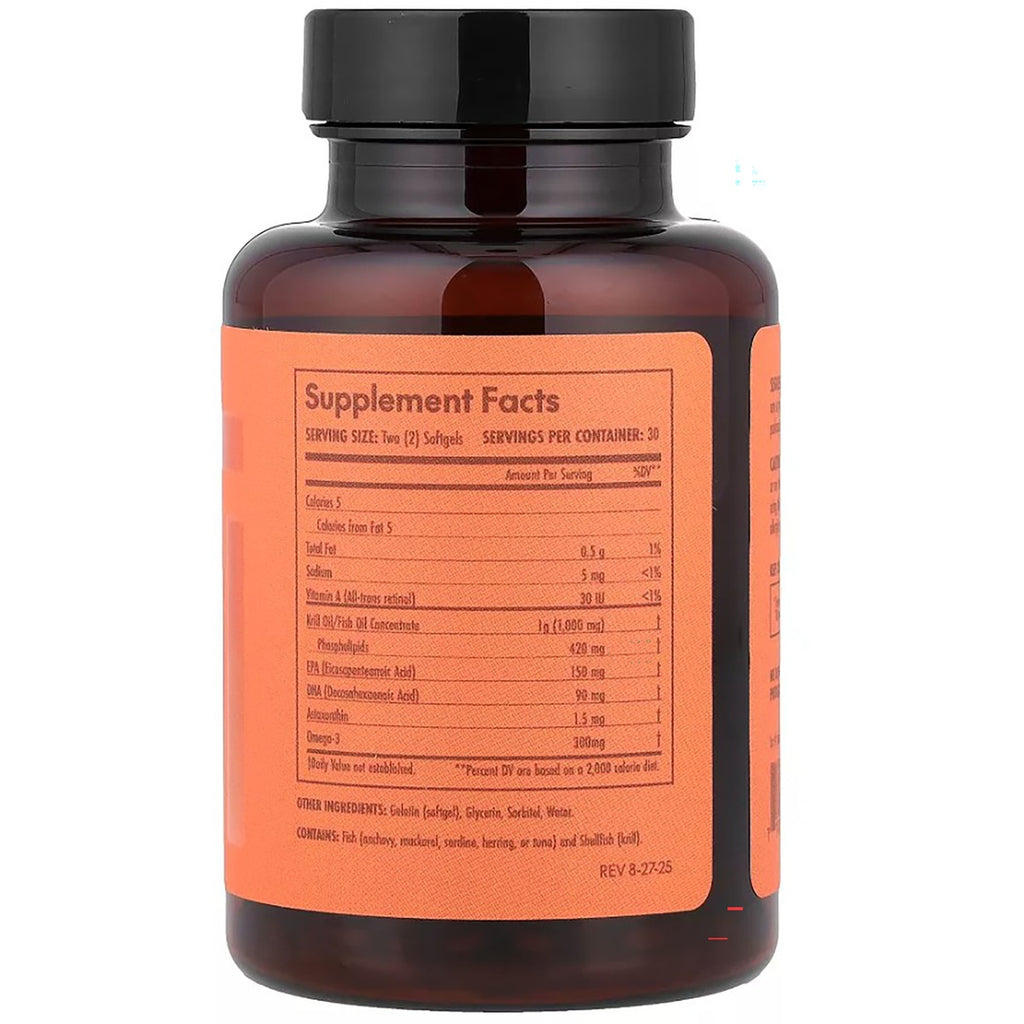 OL026 | Back label of amber supplement bottle with Supplement Facts and ingredient information - Thumbnail