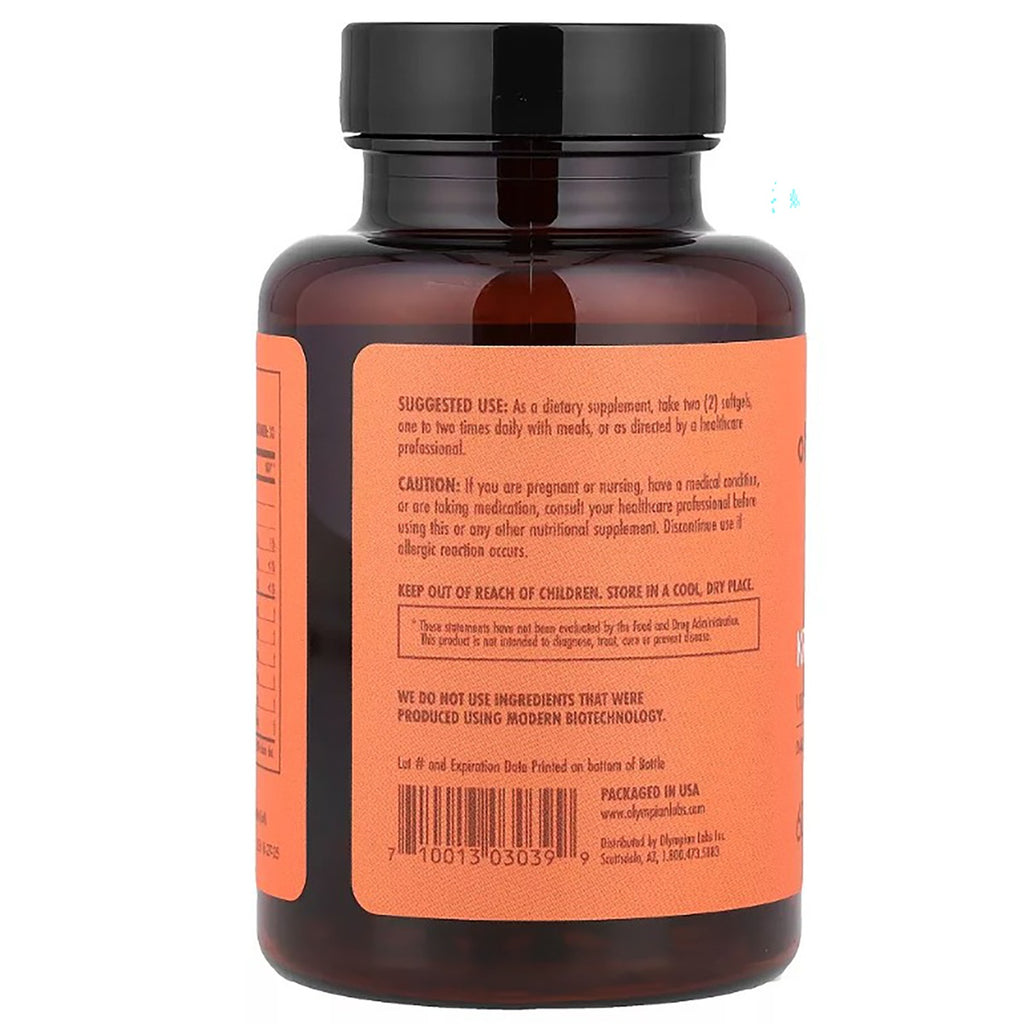OL026 | Back label of an amber supplement bottle with suggested use, warnings, and barcode - Thumbnail