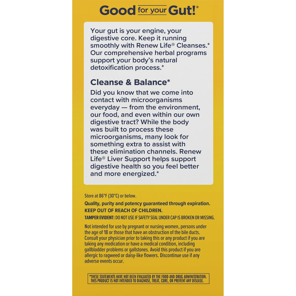 RNL256 | Back panel reading Good for your Gut!, Cleanse & Balance description, storage instructions and safety warnings - Thumbnail