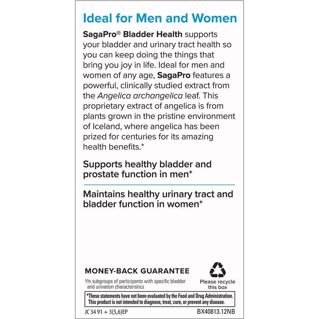 EUR030 | product infographic showing SagaPro vs placebo bar graph and text claiming 3x better bladder health - Thumbnail