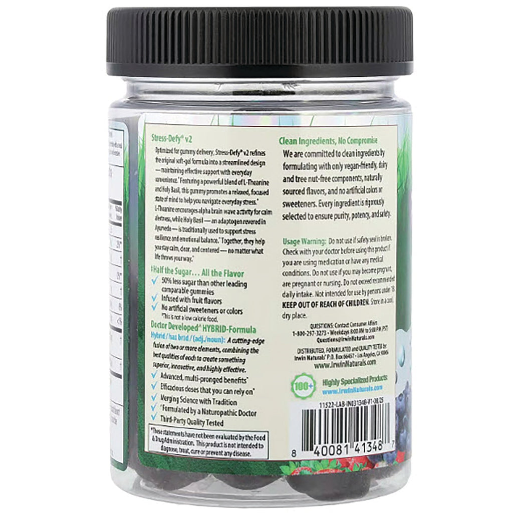 IR306 | Back label of supplement jar showing ingredients, usage information and barcode - Thumbnail