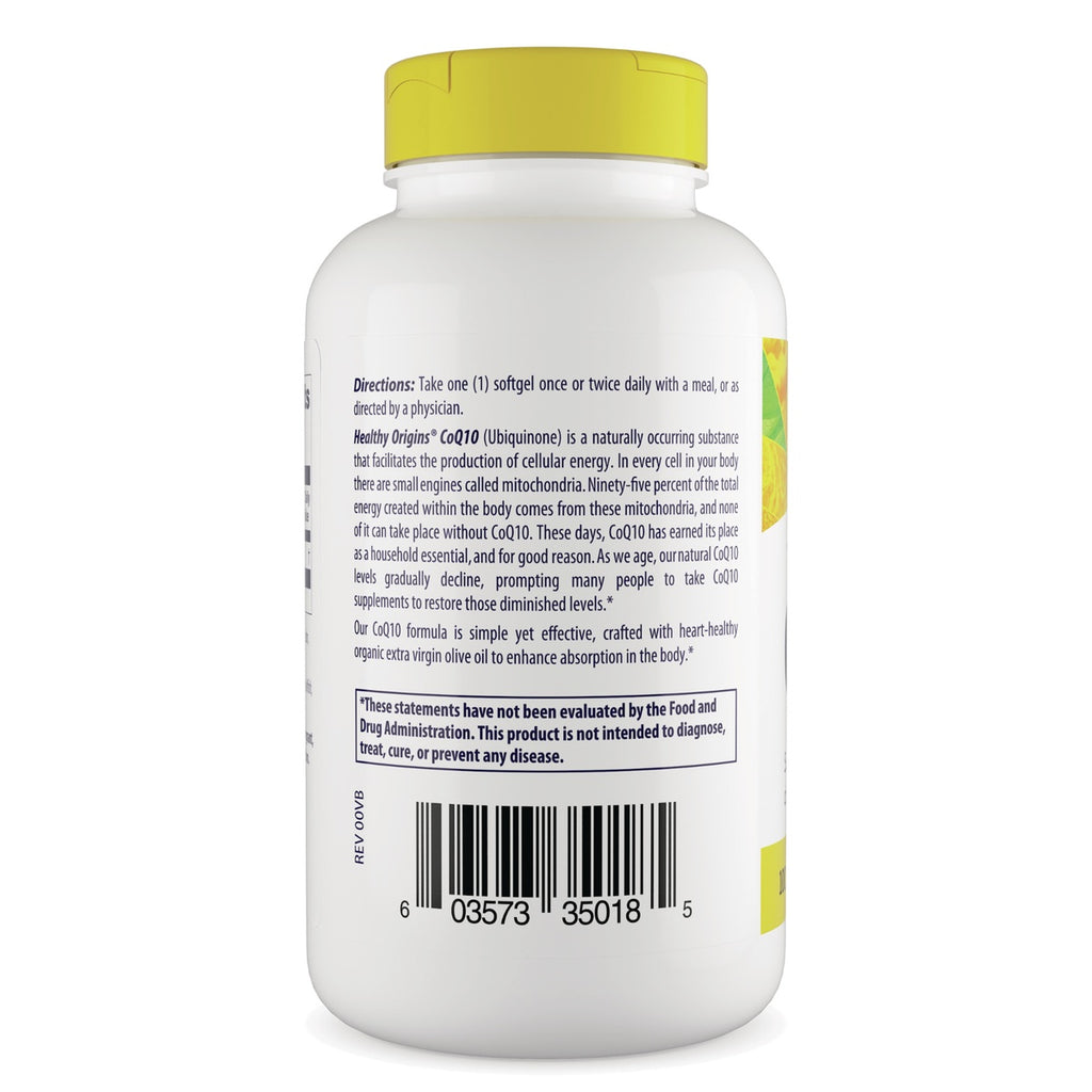 HRG180 | back label of white supplement bottle with directions text and barcode, yellow cap visible - Thumbnail