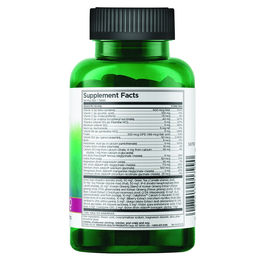 SW800 | Back of green supplement bottle showing Supplement Facts panel and ingredients list - Thumbnail