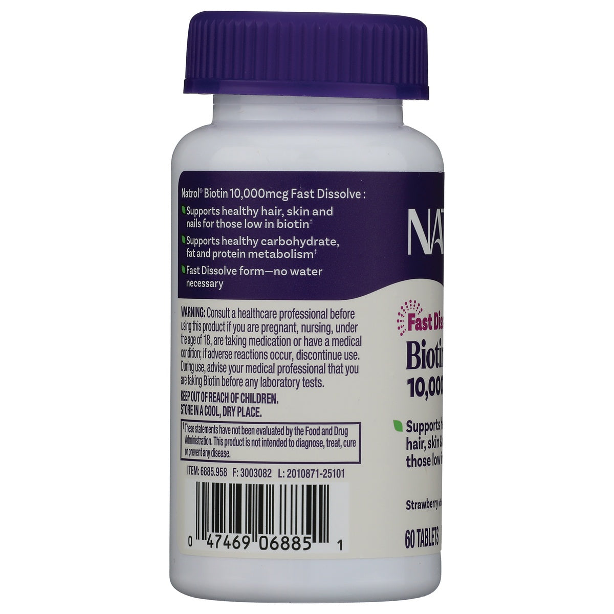 NA555 | back of white supplement bottle showing warnings, storage instructions, and barcode