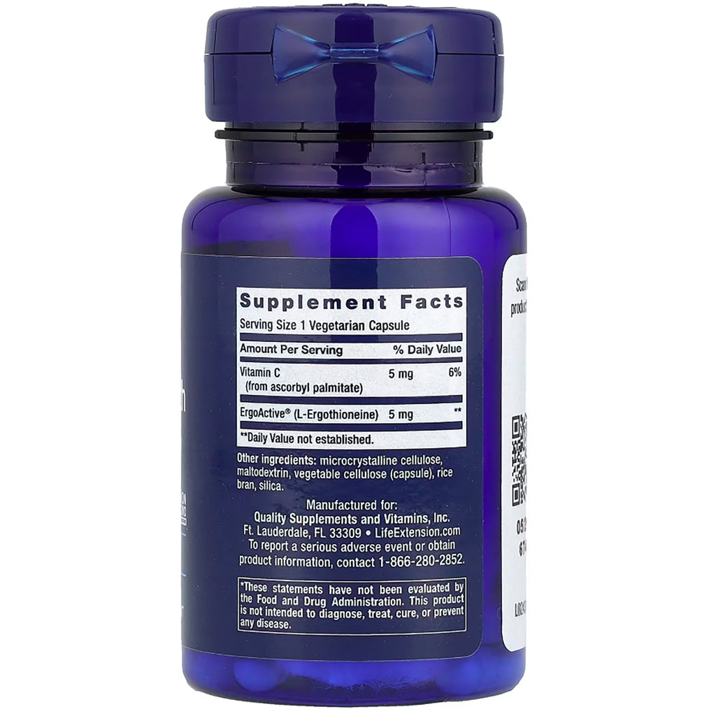 LE582 | Supplement Facts label on back of blue supplement bottle showing serving size, ingredients, and warnings - Thumbnail