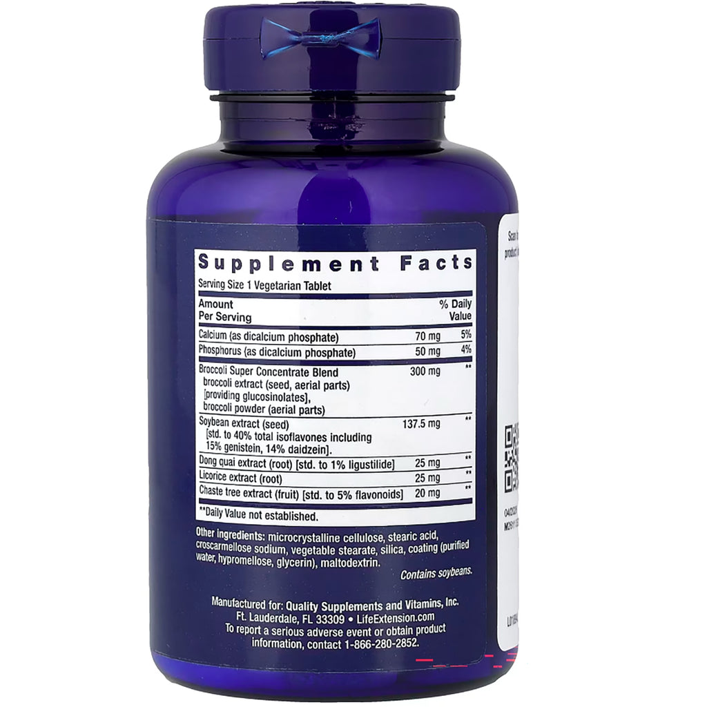 LE447 | Supplement Facts panel on blue bottle showing serving size, ingredient amounts and other ingredients - Thumbnail