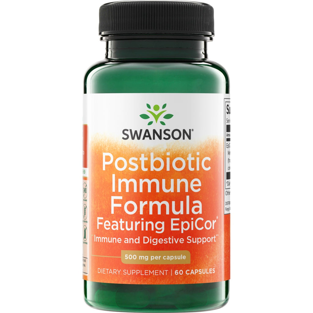 SW1879 | Swanson Postbiotic Immune Formula featuring EPICOR, Immune and Digestive Support, 500 mg per capsule, 60 capsules - Thumbnail