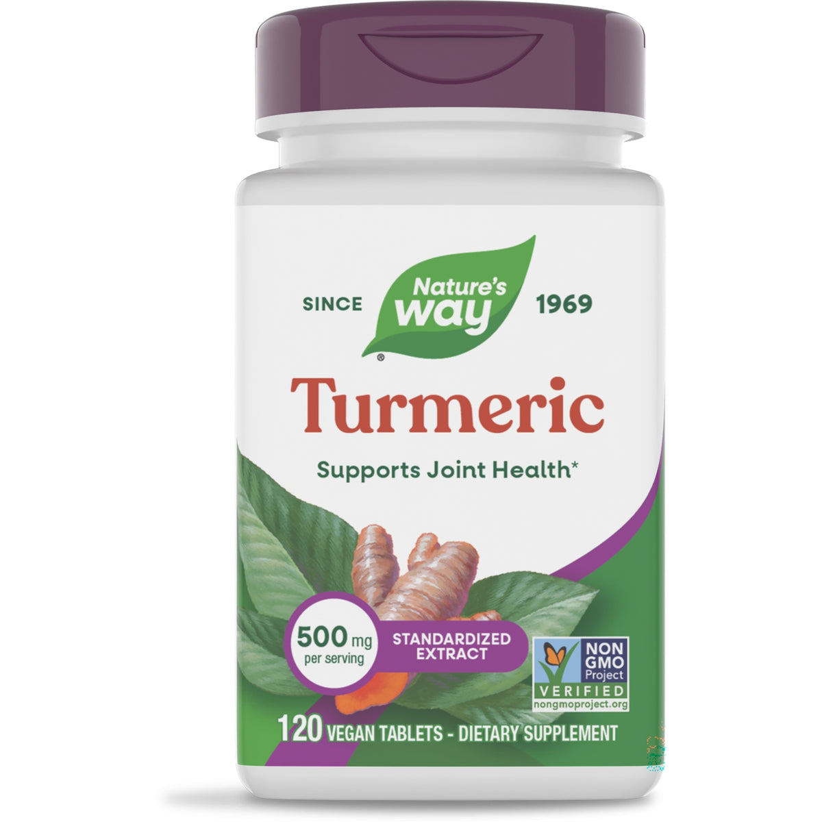 NW691 | Nature's Way Turmeric premium extract bottle, 120 vegan tablets, label reads TURMERIC PREMIUM EXTRACT Supports Joint Health