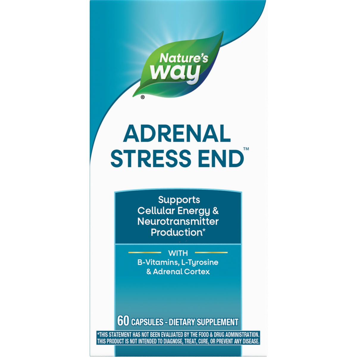 ET035 | Nature's Way Adrenal STRESS End dietary supplement box showing 60 capsules