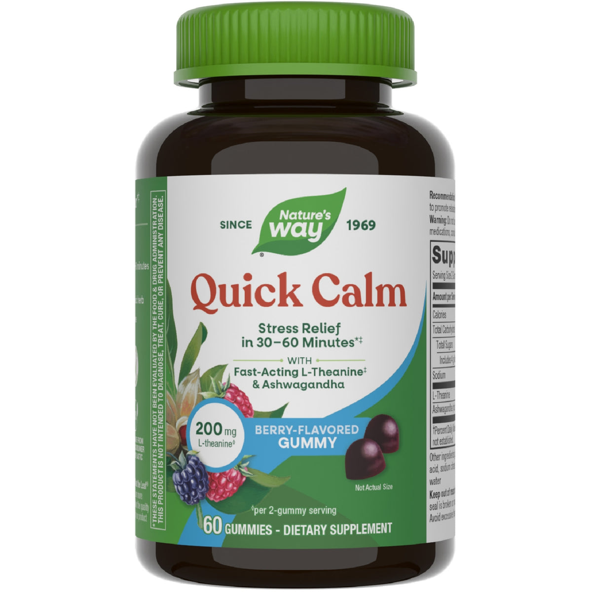 NW1059 | Nature's Way Quick Calm Gummy bottle, mixed berry flavor, 60 gummies dietary supplement