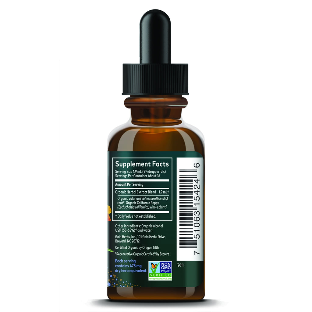 GH179 | Supplement facts panel on amber dropper bottle with barcode and Non-GMO Project Verified seal - Thumbnail