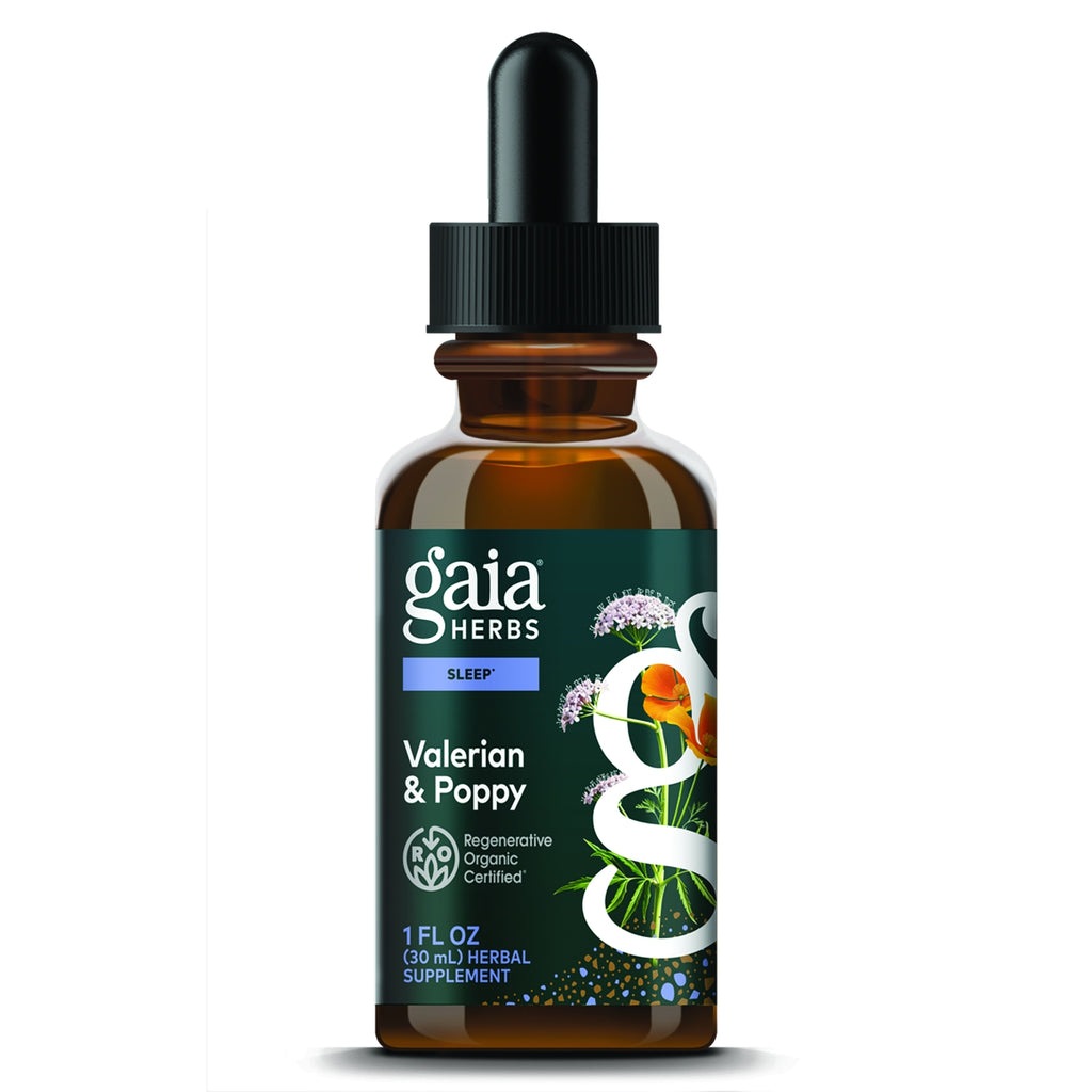 GH179 | Gaia Herbs Sleep Valerian & Poppy herbal supplement bottle - Thumbnail