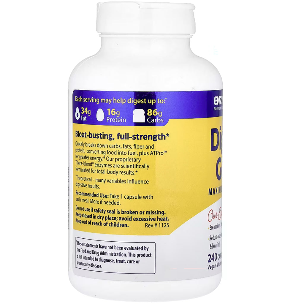 EMD047 | back label of digestive supplement bottle showing usage directions - Thumbnail