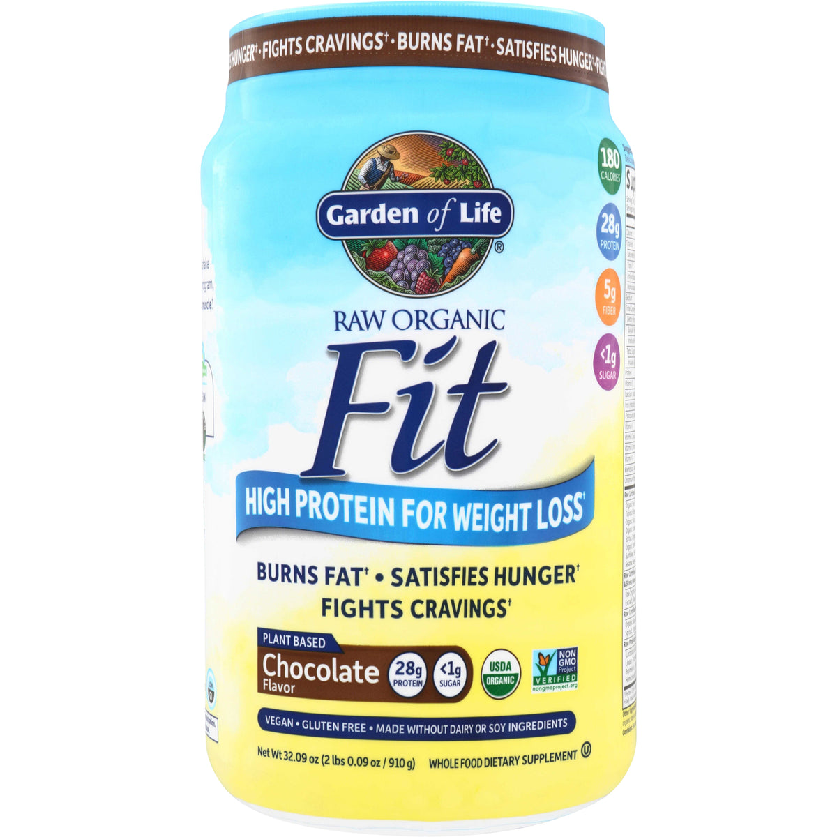 GLF244 | Garden of Life Raw Organic Fit chocolate flavor high protein for weight loss