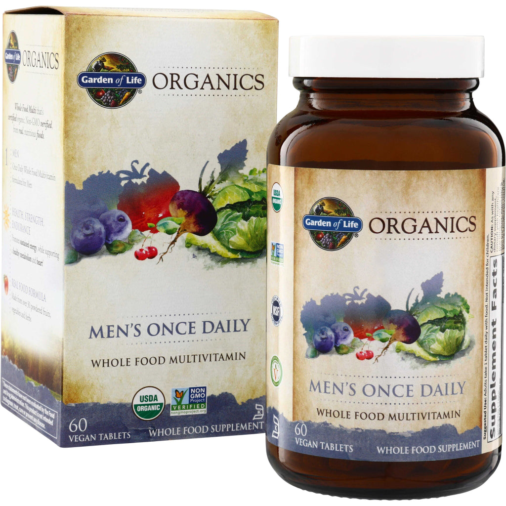 GLF183 | Garden of Life Organics Men's Once Daily whole food multivitamin, 60 vegan tablets - Thumbnail