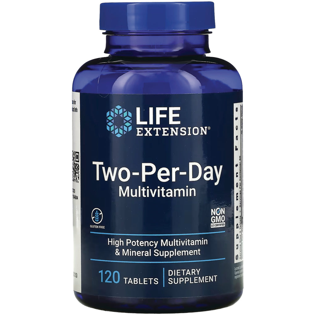 LE565 | Life Extension Two-Per-Day multivitamin bottle, 120 tablets, high potency dietary supplement - Thumbnail